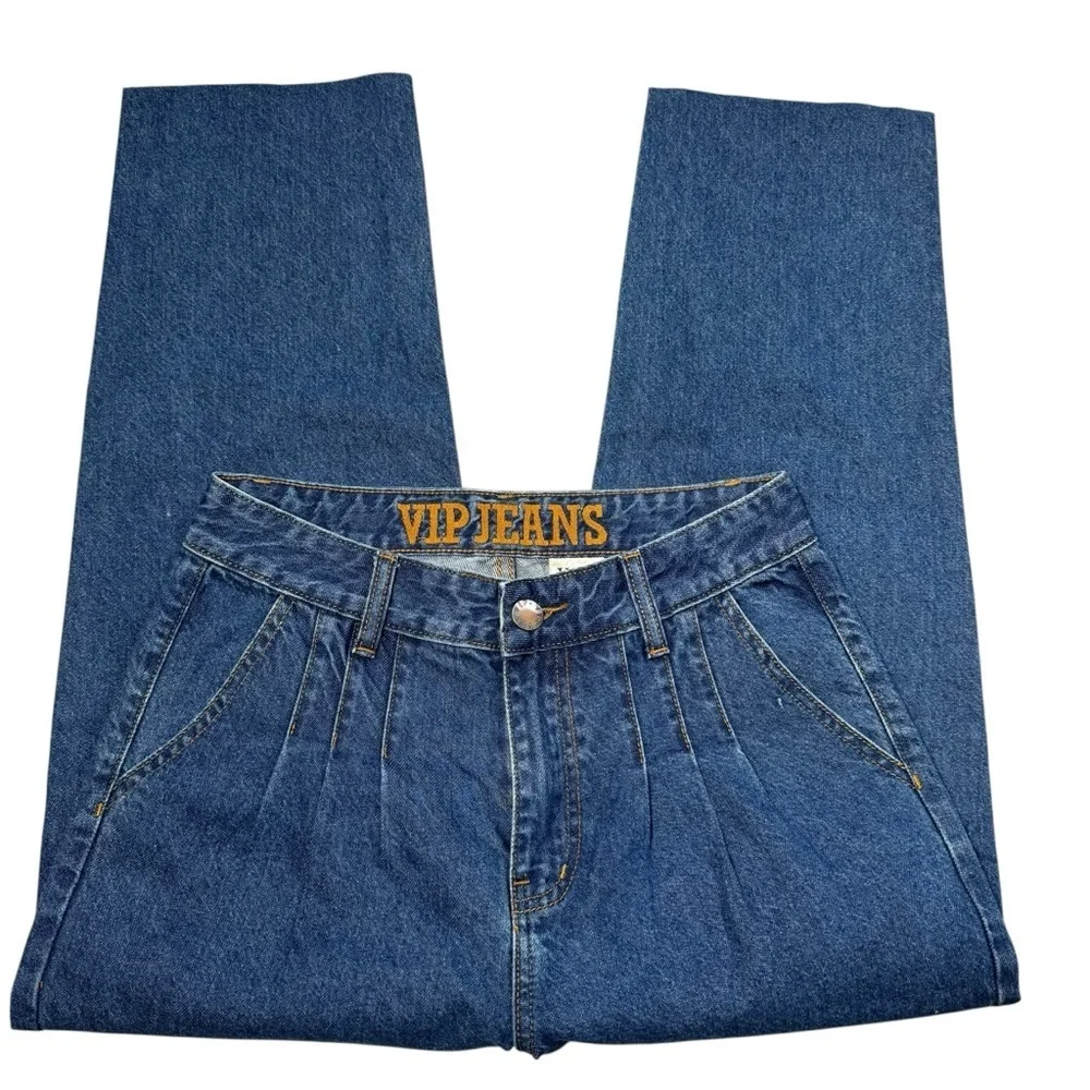 New VIP High Rise Pleated Raw Edge Jeans Size 5/6
